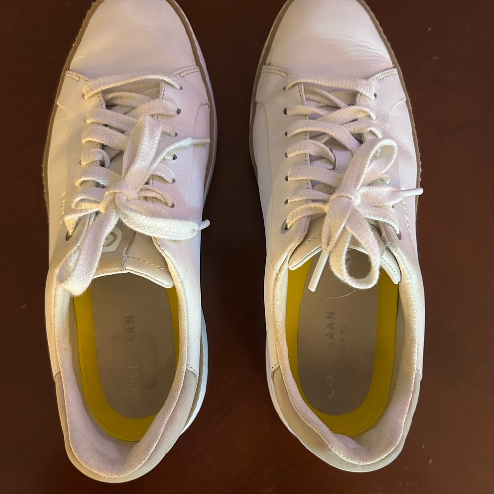 Cole Haan White and Yellow Casual Sneakers